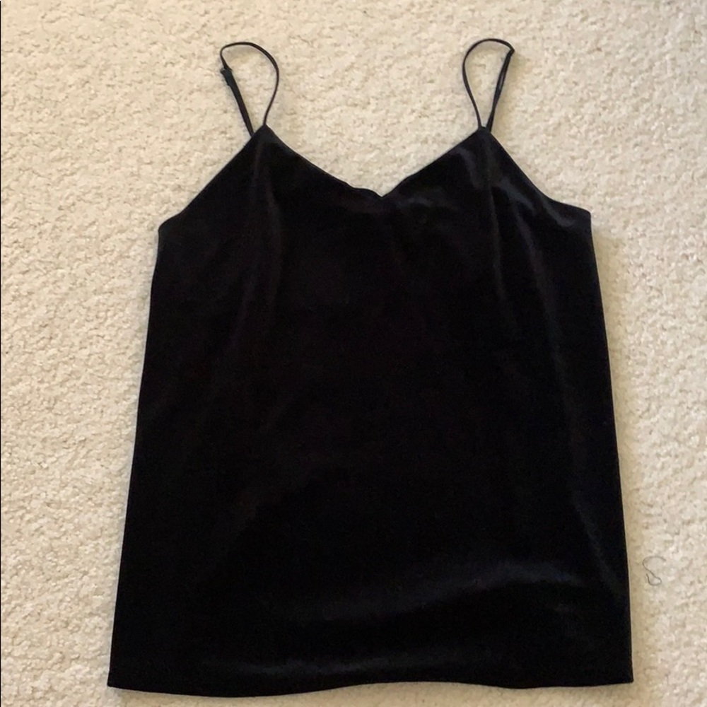 Black velvet tank top